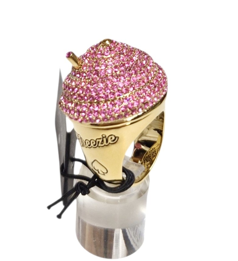 Kate Spade Fast Food Freezie Statement Ring Size 8 Pink Multi Brass KL504 New