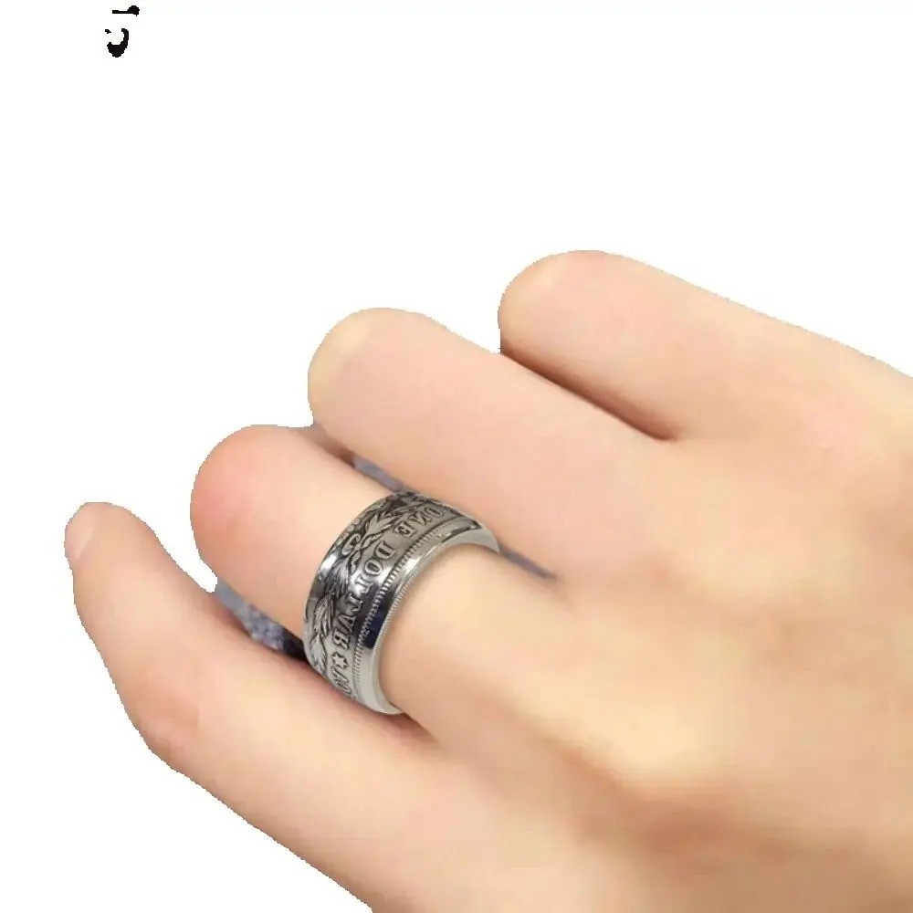Silver Dollar Coin Ring Size 6-13 Handmade Crafted Rare Silver Morgan Men Rings