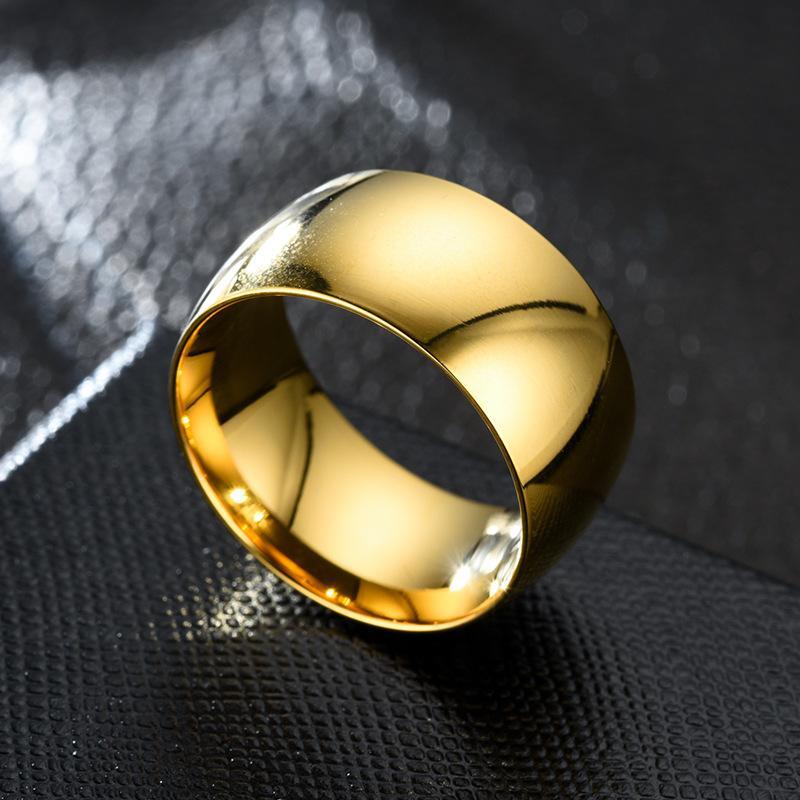 Men S Stainless Steel Dome Ring, 12mm Wide Polished Wedding Band, Comfort Fit