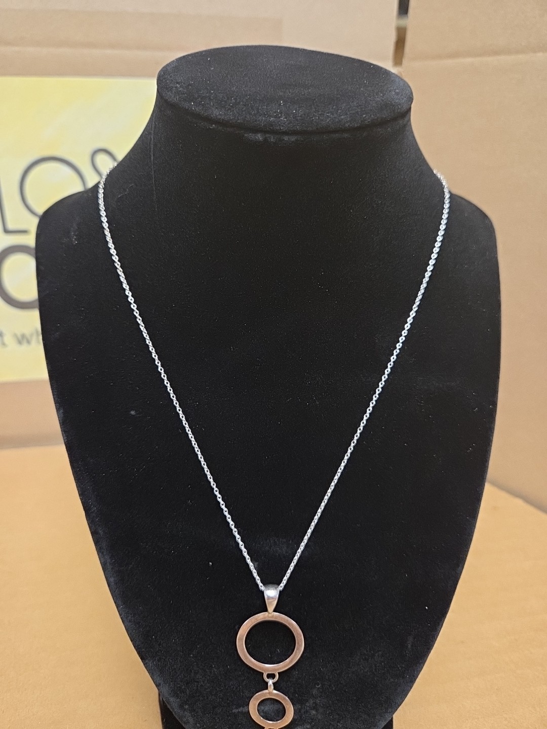 Fashion Jewelry 925 Sterling Silver 3 Circles Women Necklace *SEE PICS