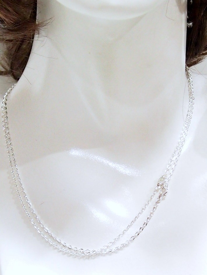 2 Silver Plated 18″ Sturdy Chains with Lobster Clasp Necklace for Pendants, Nice