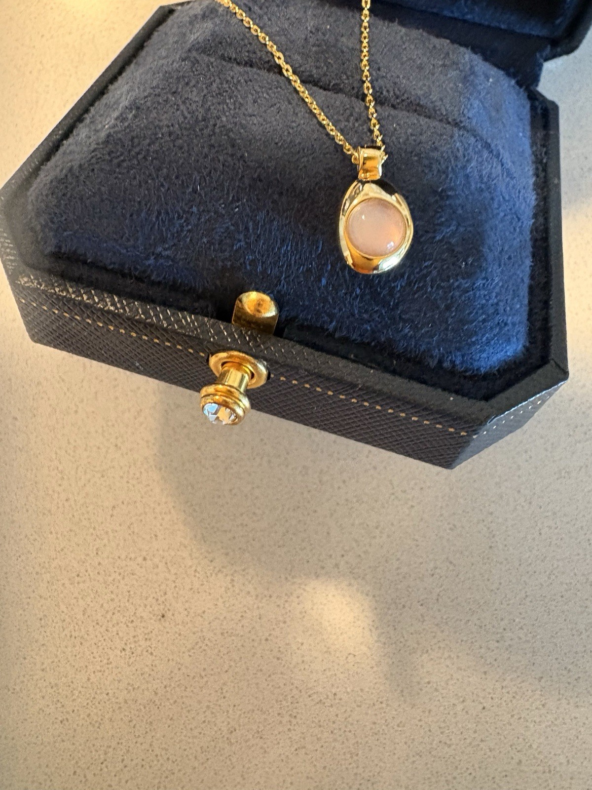 Genuine Chalcedony 18k Gold over Sterling silver necklace