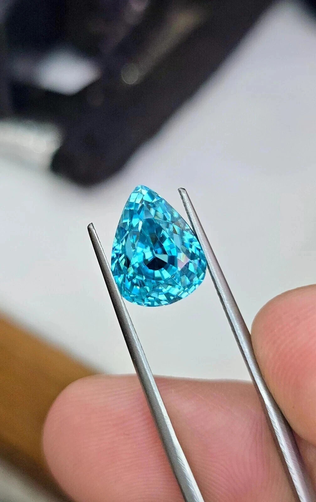 10.10 Ct Certified Natural Paraiba Tourmaline Neon Blue Pear Loose Gemstone