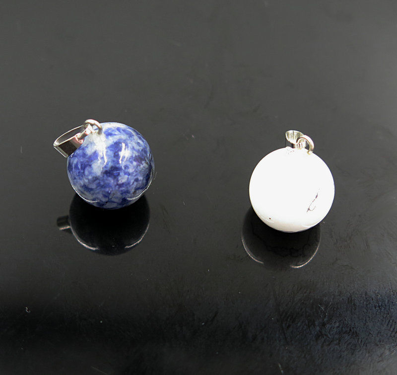 10pcs/lot wholesale Mixed Natural Stone Round Ball DIY Pendants Charms AST252