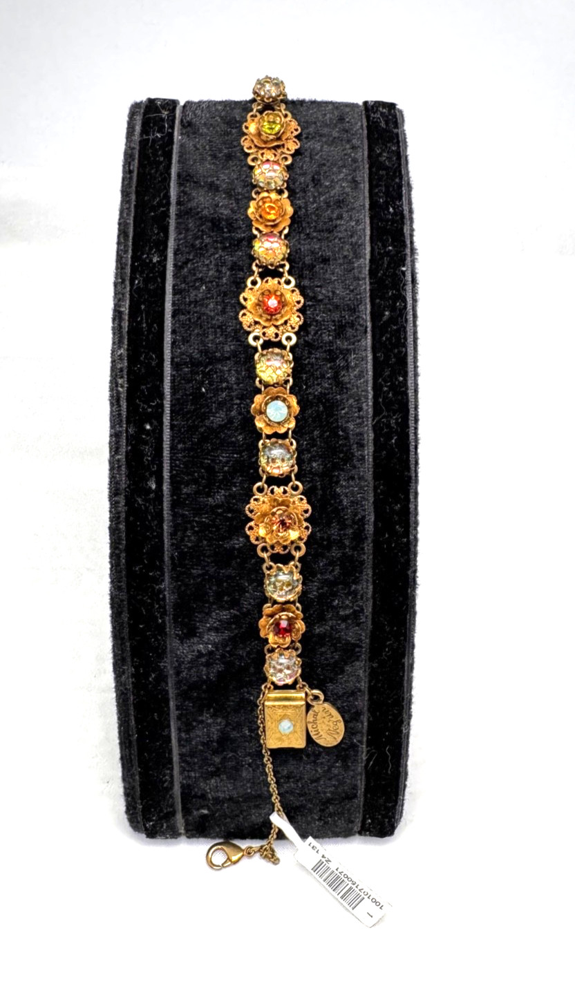 Michal Negrin Colorful Metal Bracelet With Crystal Stones Unique #938#