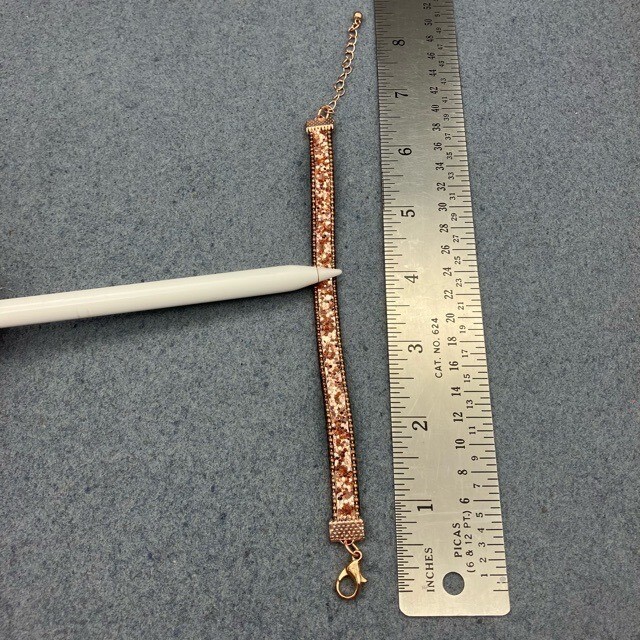 Glitter Wrap Bracelet Rose Gold Copper Lined Lobster Hook Chain Soft Girl BoHo