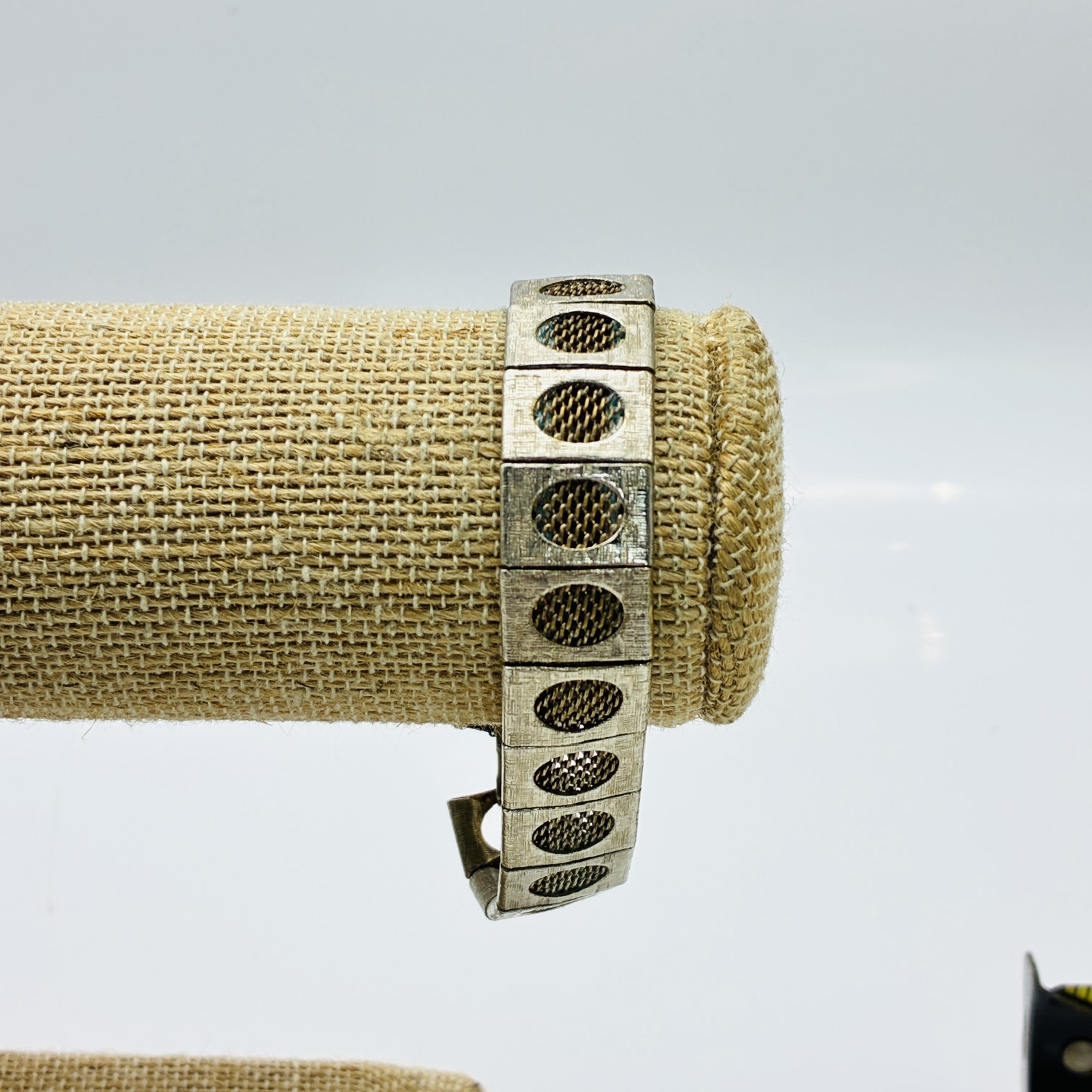 Chain Bracelets Lot of 2 Silver Tone Bike Chain and Mesh Panel Unisex Biker