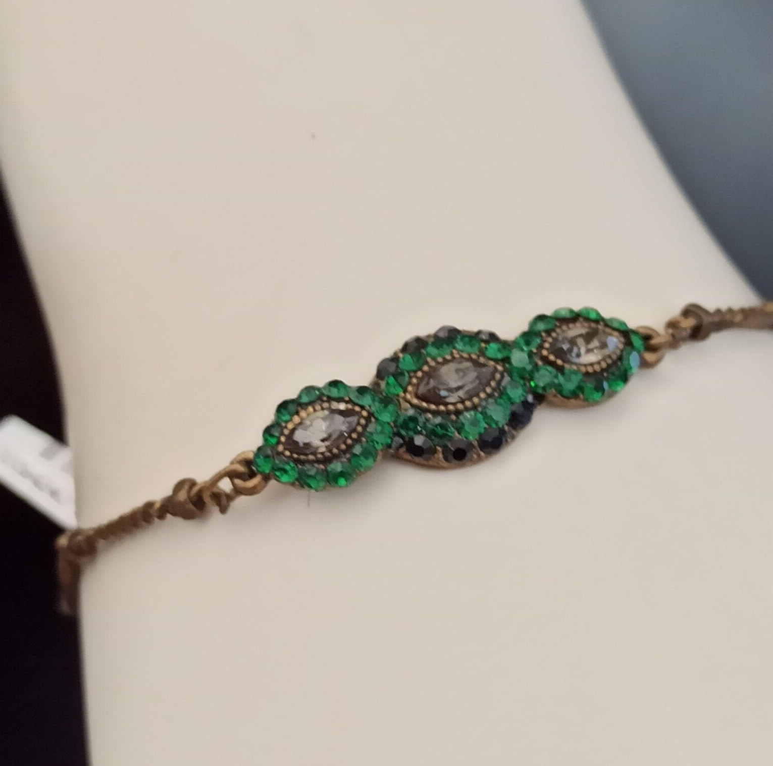 Michal Negrin Bracelet Royal Deep Green Marquise Identity Art Deco Magnetic New