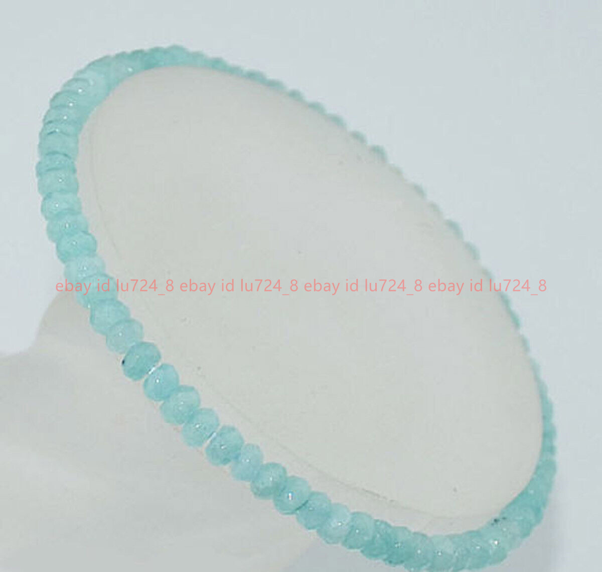 Faceted 2x4mm Natural Aquamarine Rondelle Gemstones Bracelet Jewelry 7.5 Inch