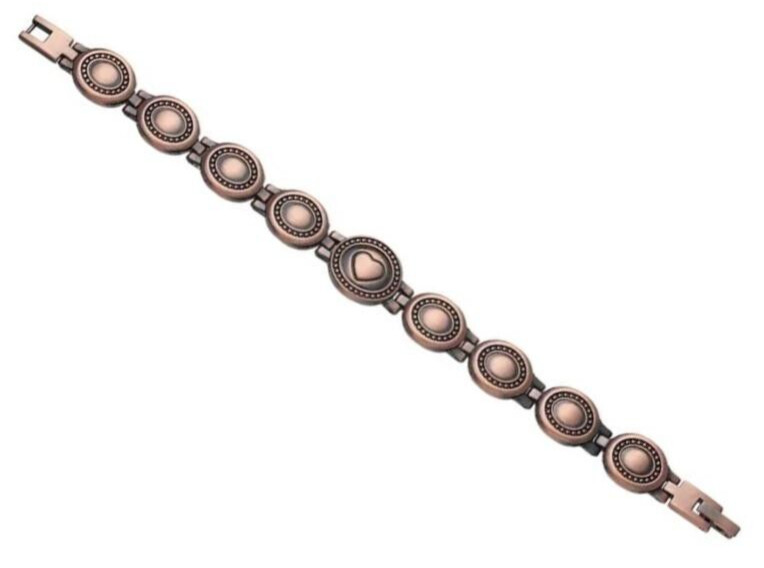 Copper Magnetic Link Bracelet Copper Plated Arthritis Therapy Bracelet Heart