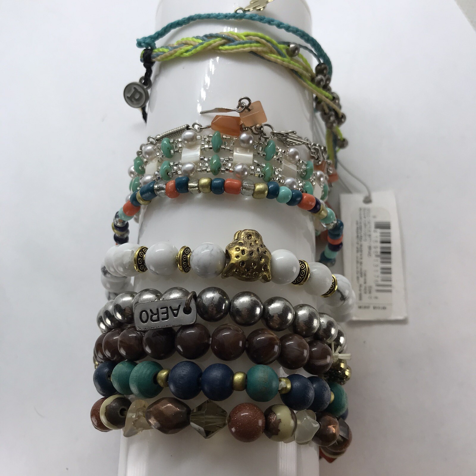 Bracelet Lot Bangles Bead Stretch mixed materials colorful Vtg to mod pure vida