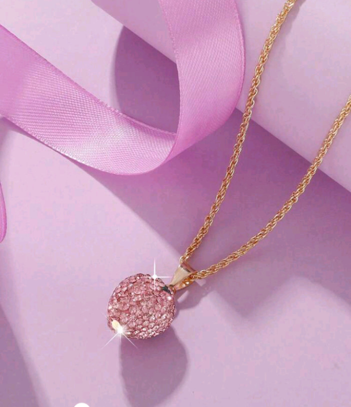PINK STRAWBERRY PENDANT NECKLACE -NEXT DAY SHIPPING