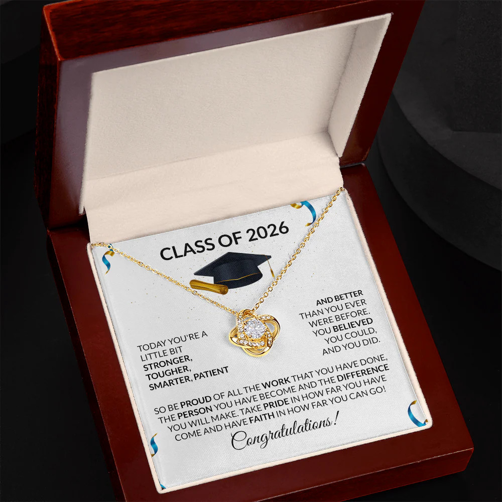 Class of 2026 Graduation Love Knot Necklace