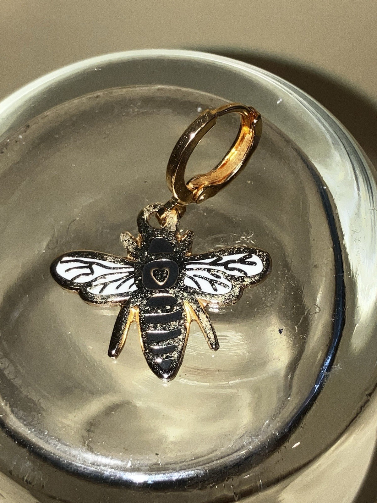 Bee Dangle metal earrings