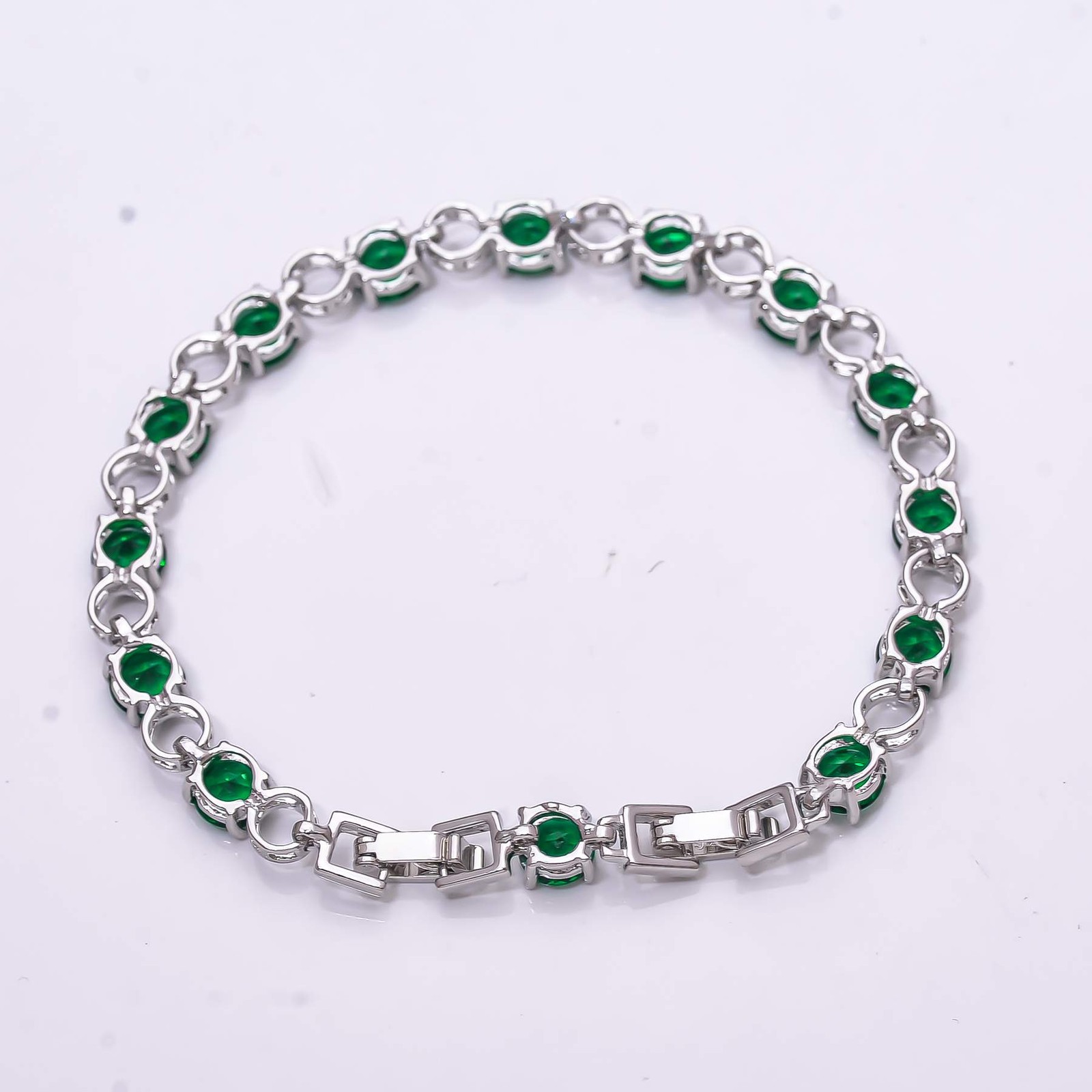 Tsavorite 925 Sterling Silver Tennis Bracelet 7.99″, Christmas Gift B68721