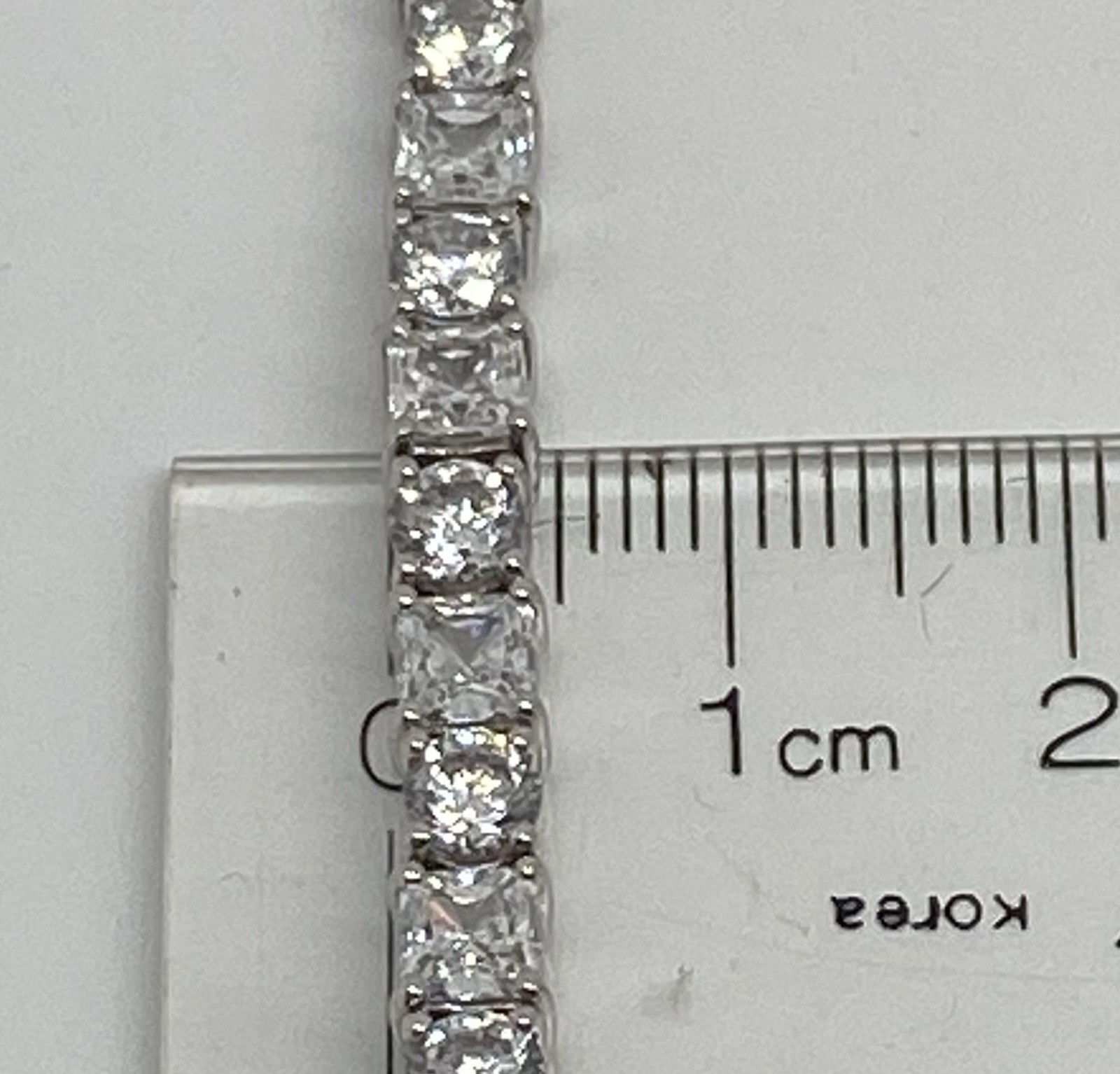 Epiphany Platinum Clad Sterling Silver Princess Asscher CZs Tennis Bracelet 7.5”