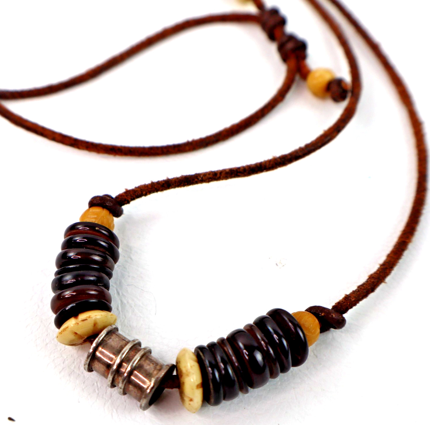 SILPADA Lot 4 necklaces 925 silver wood pearl coral Boho Surfer layer 18 to 35″