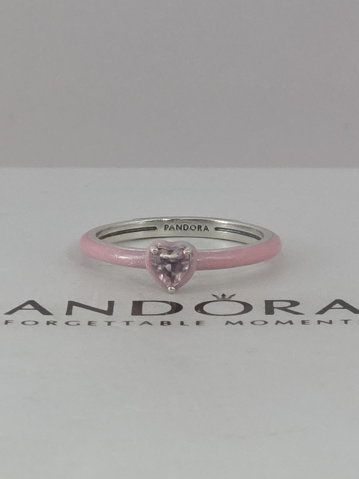 Pandora Sterling Silver ME Pink Chakra Heart Ring US 7.0 EU 54 #193088C02