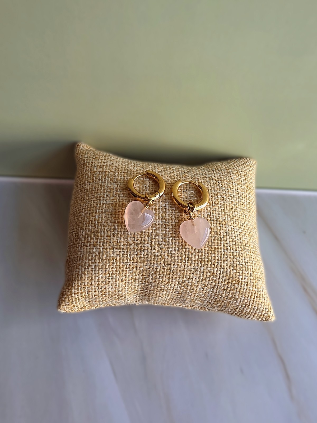 Rose Quartz Earrings 18k Gold Tarnish Free Birthday Gifts For Women