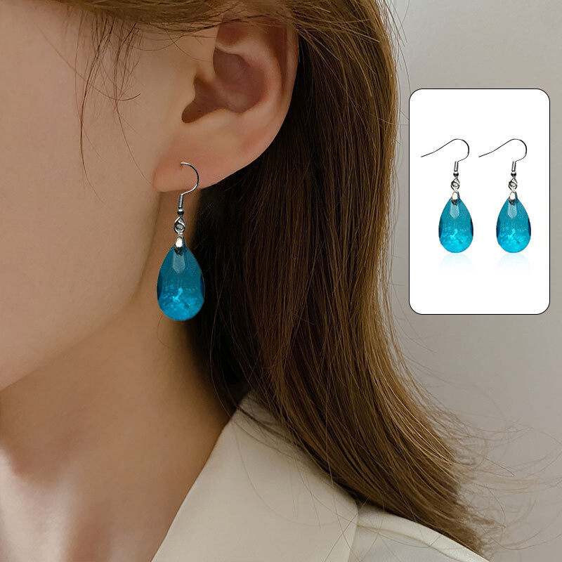 6/12/18 Pair Drop Dangle Drop Earrings with Crystals Multicolour Jewellery