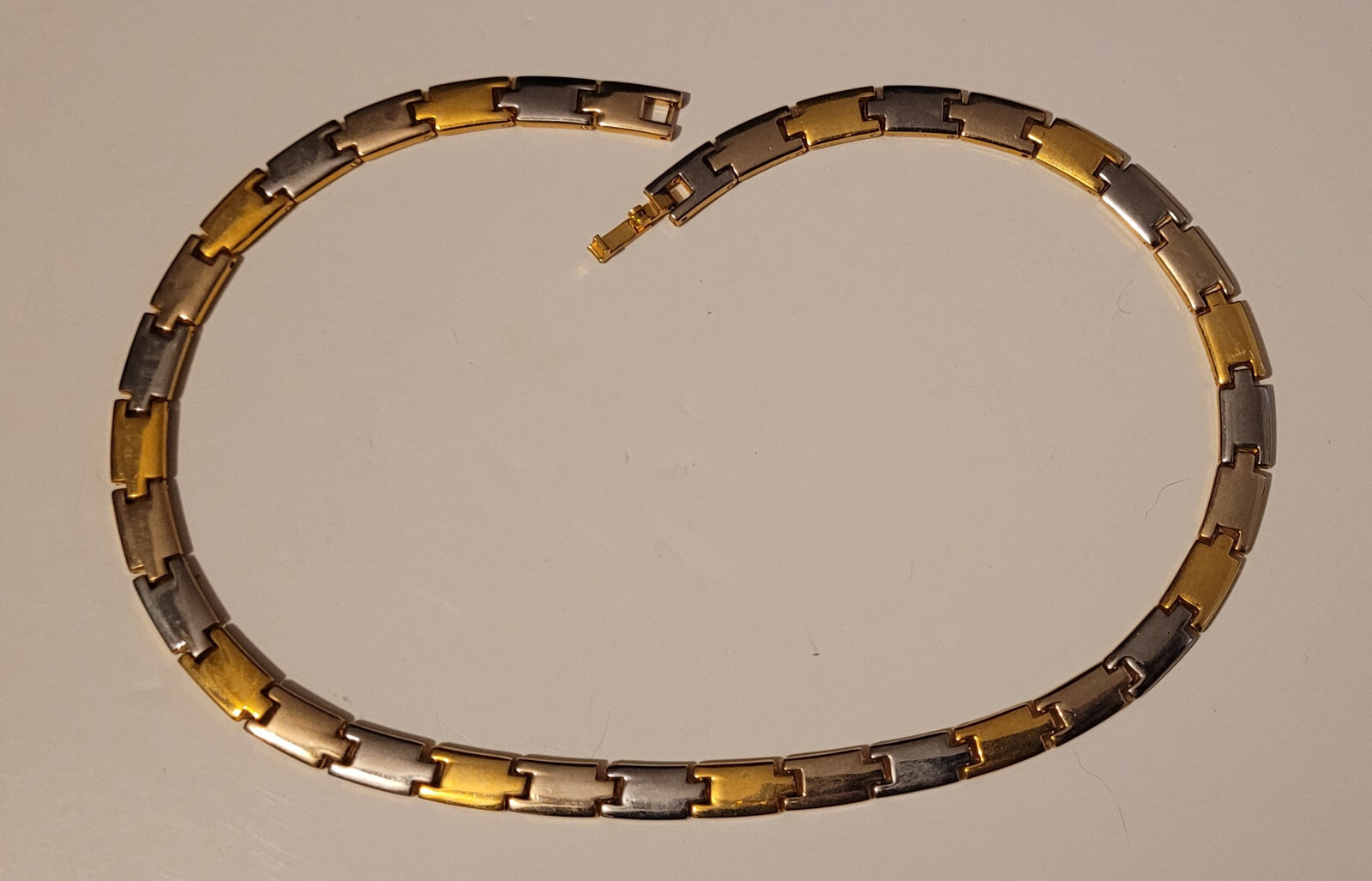 Gold Silver Two Tone Necklace 17″