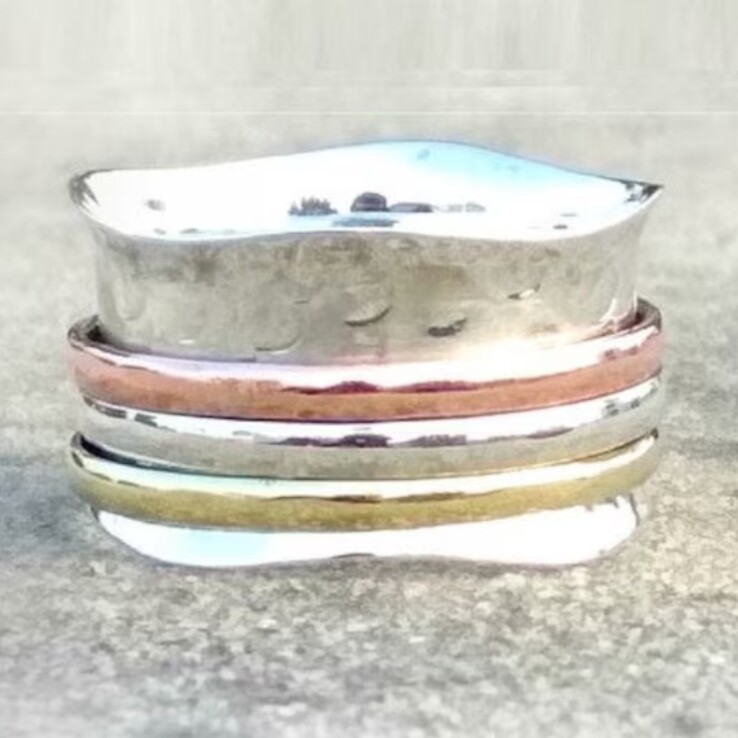 Beautiful 925 Sterling Silver Spinner Ring Handmade Jewelry Gift For her A-258