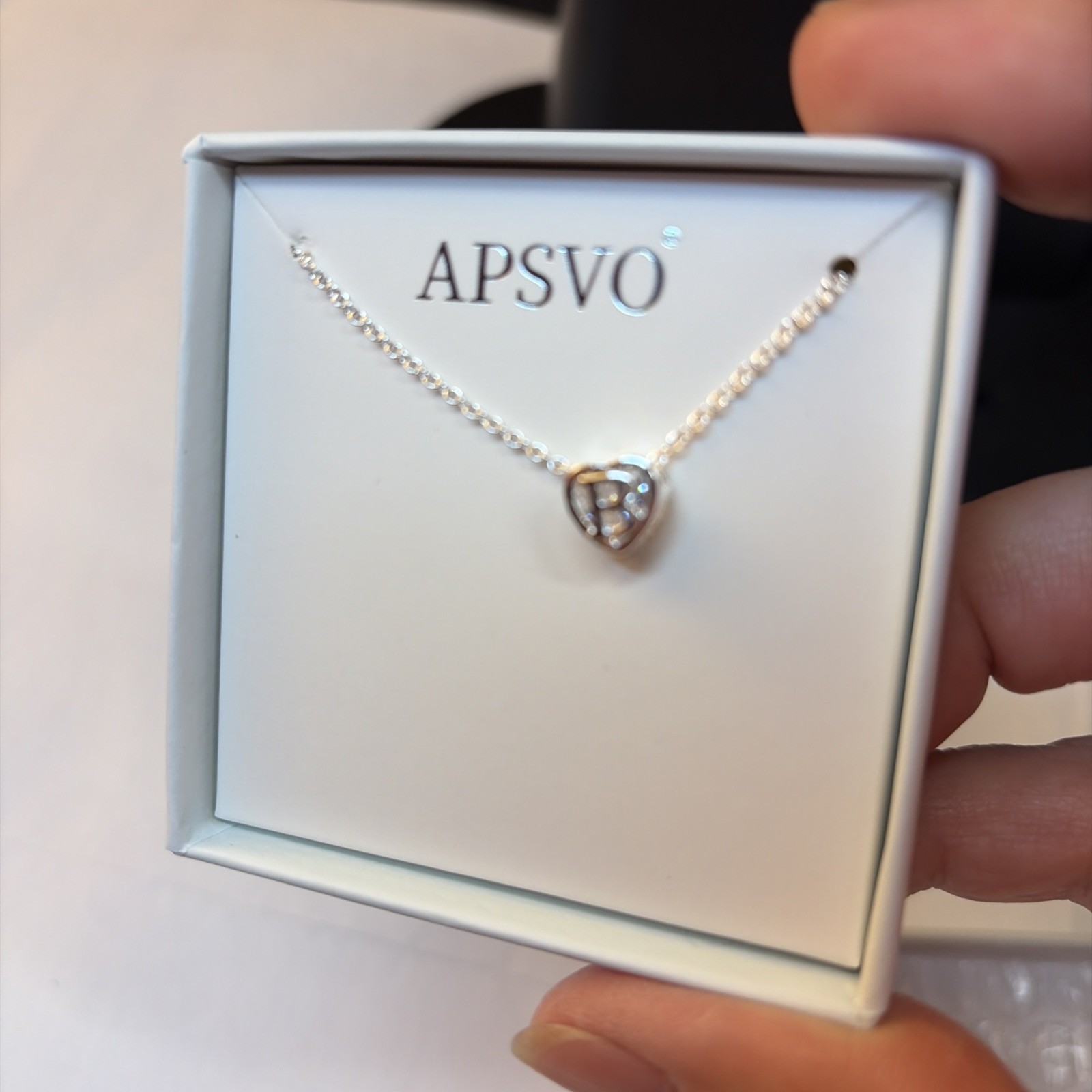 Apsvo Love Heart Initial Necklaces for Women CZ S925
