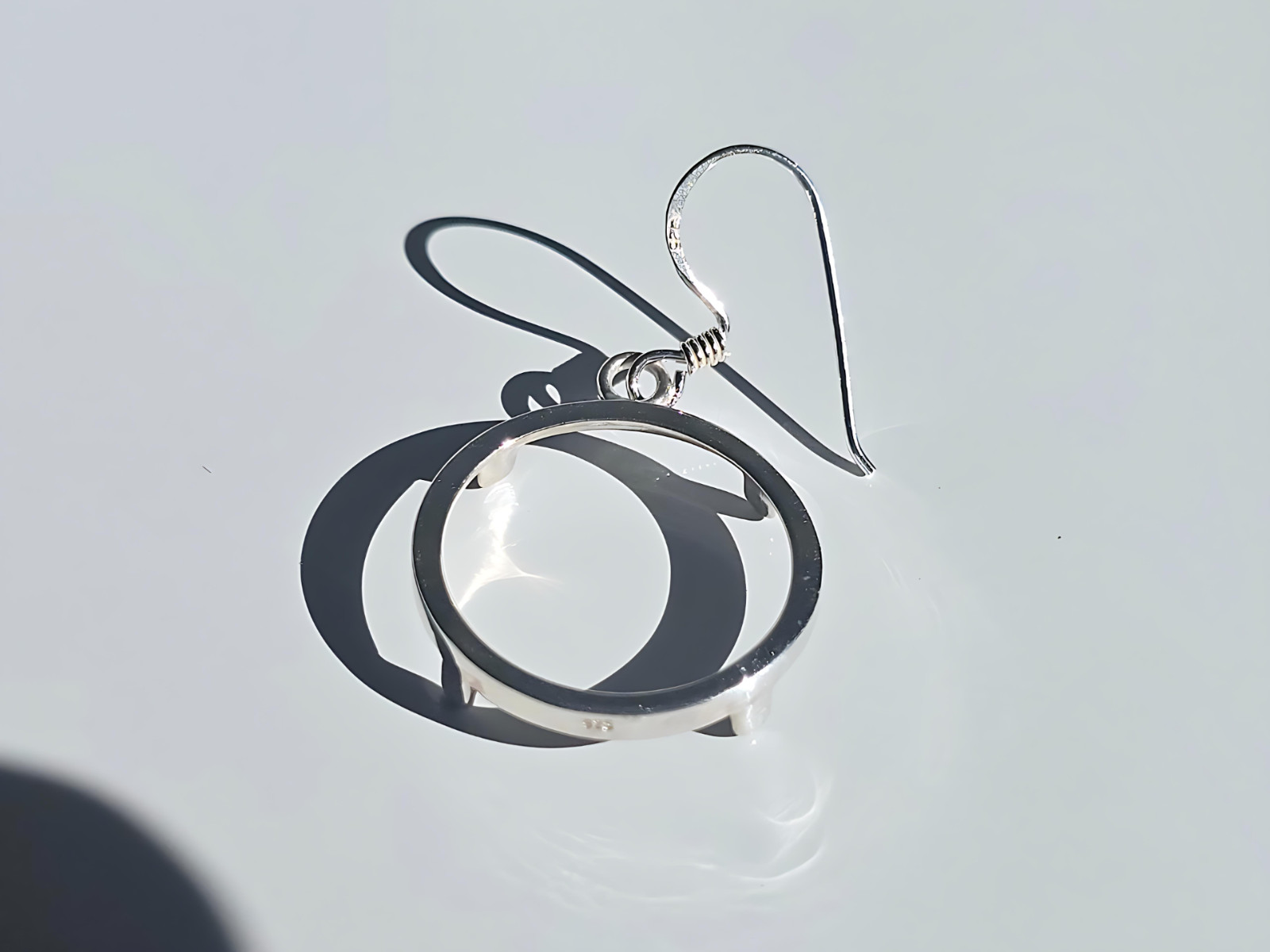925 Sterling Silver Prong Back Simple Bezel Earring for 18mm Dime 10 Cent Coins