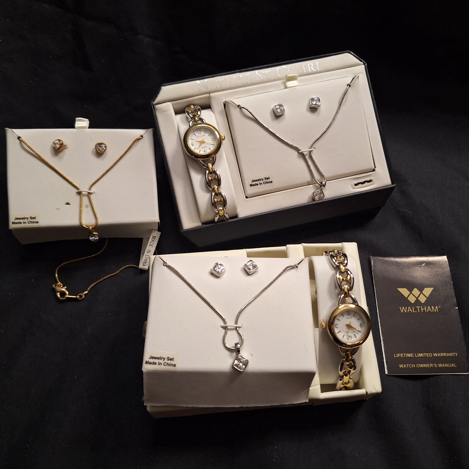 Vtg Natalie St. Claire watch earring necklace sets and other jewelry set