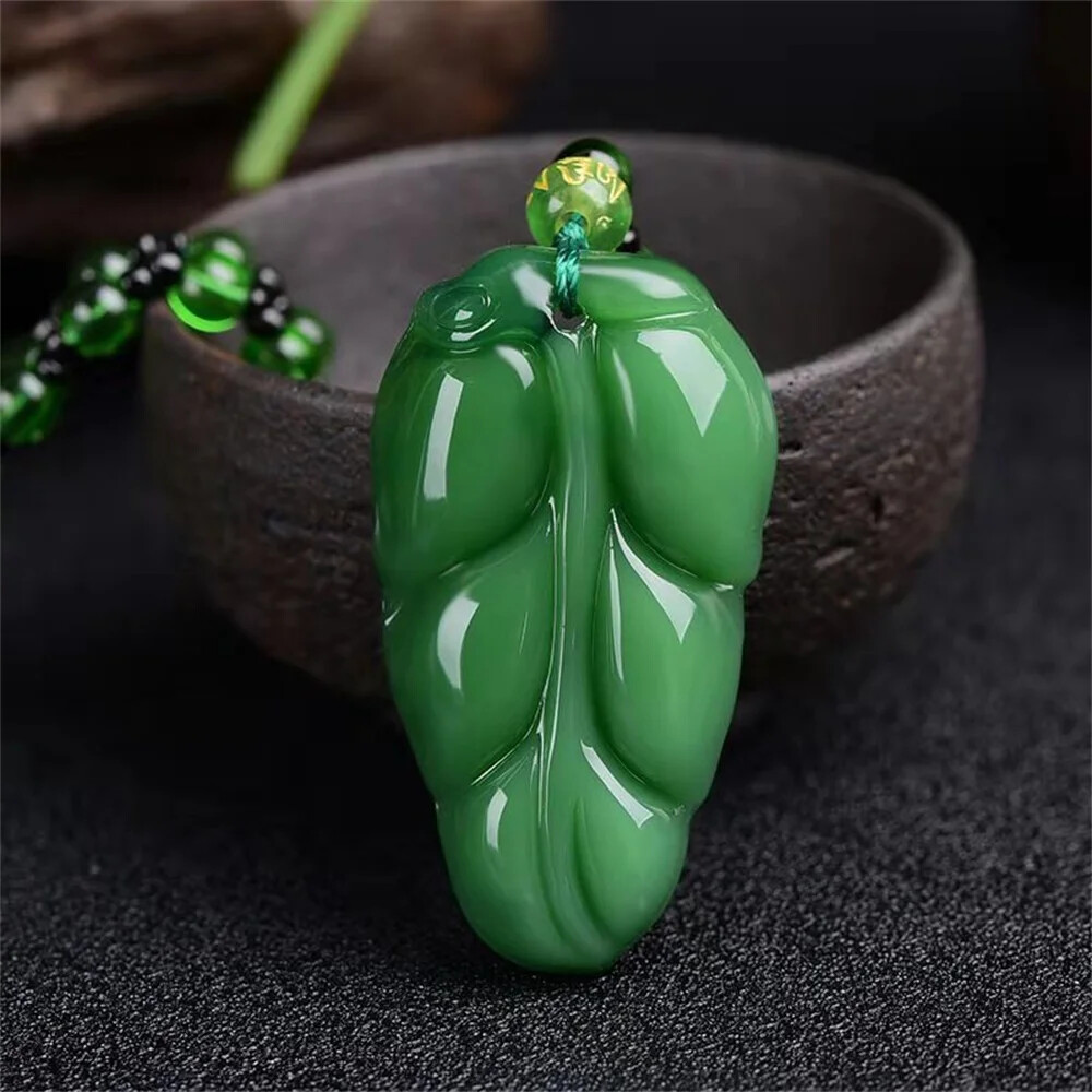 Fashion Green Phoenix Jade Pendant Necklace Chinese Amulet Lucky Jewelry Gift