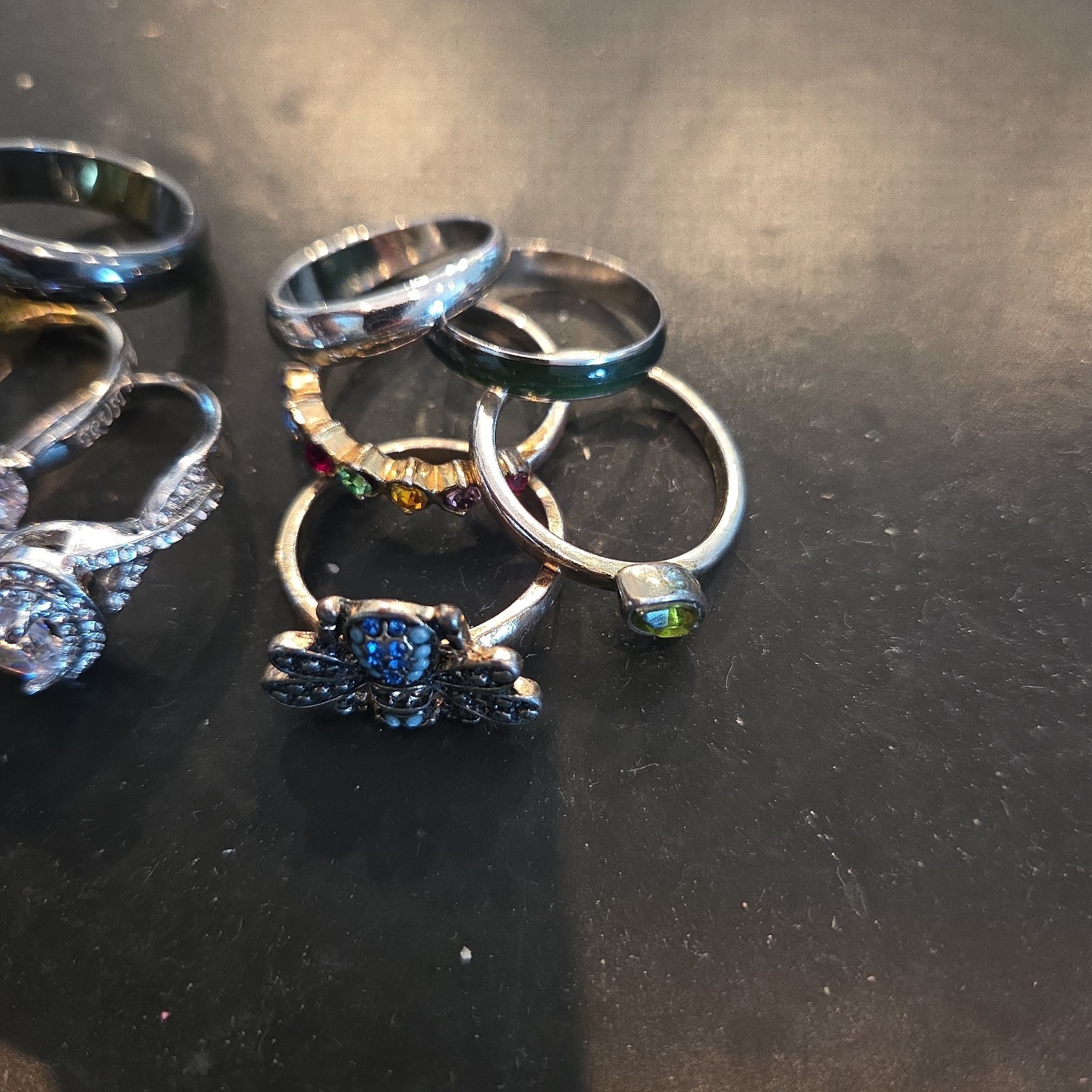 Miscellaneous Rings mixed multicolor Rings Lot of 10 sz 10
