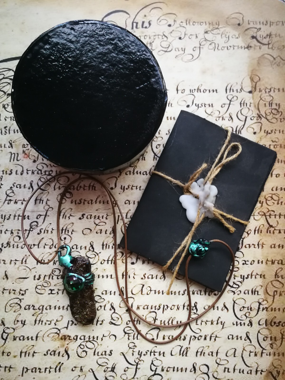 Uncut Gemstone Pendant Necklace Spirit Guide Green Witch Snake Amulet Raw Stone