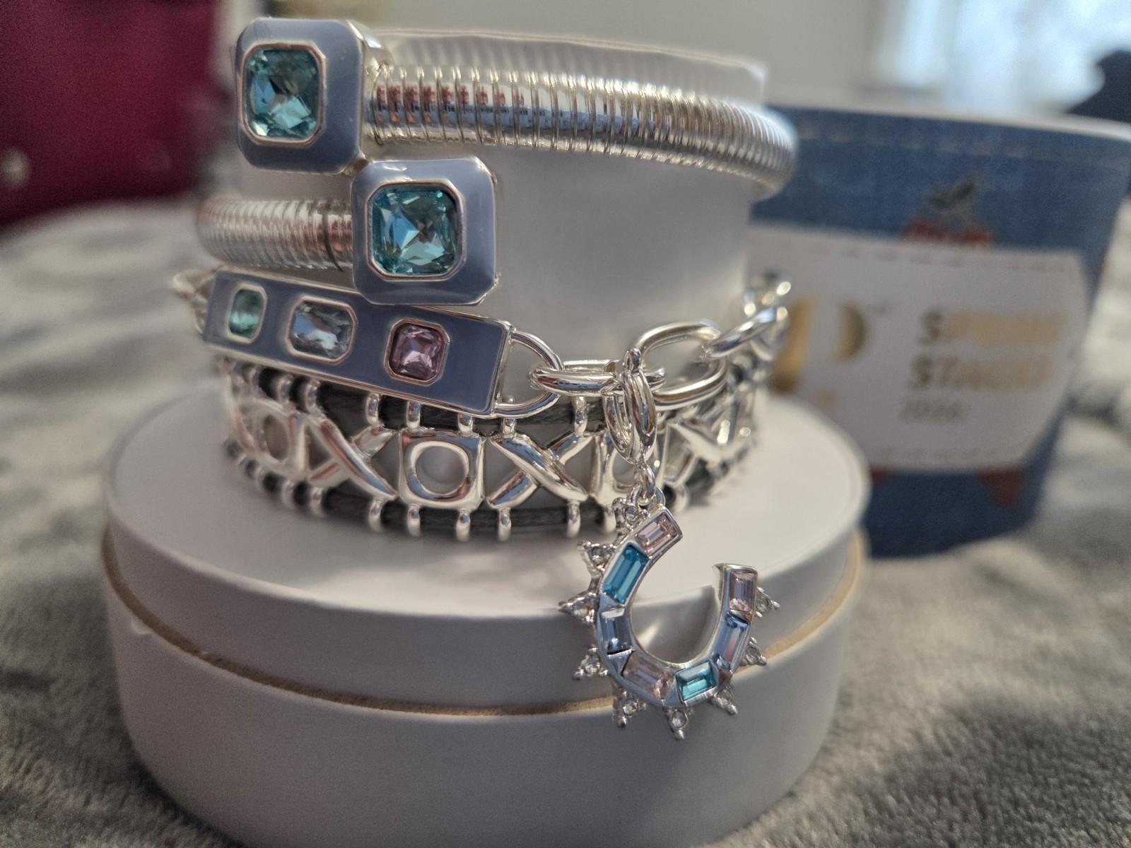 BP Stackable Silver Plated Charm Bracelet Reversible ST20886