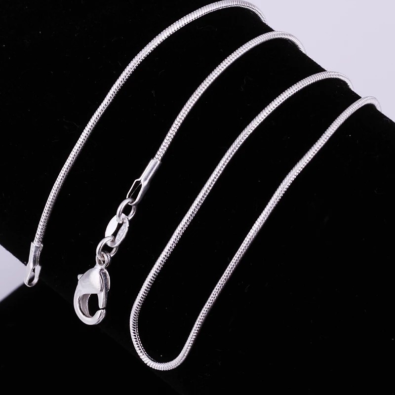 10Pcs Bulk 925 Sterling Silver Snake Chain Necklace Lot Women Men Jewelry 16-30