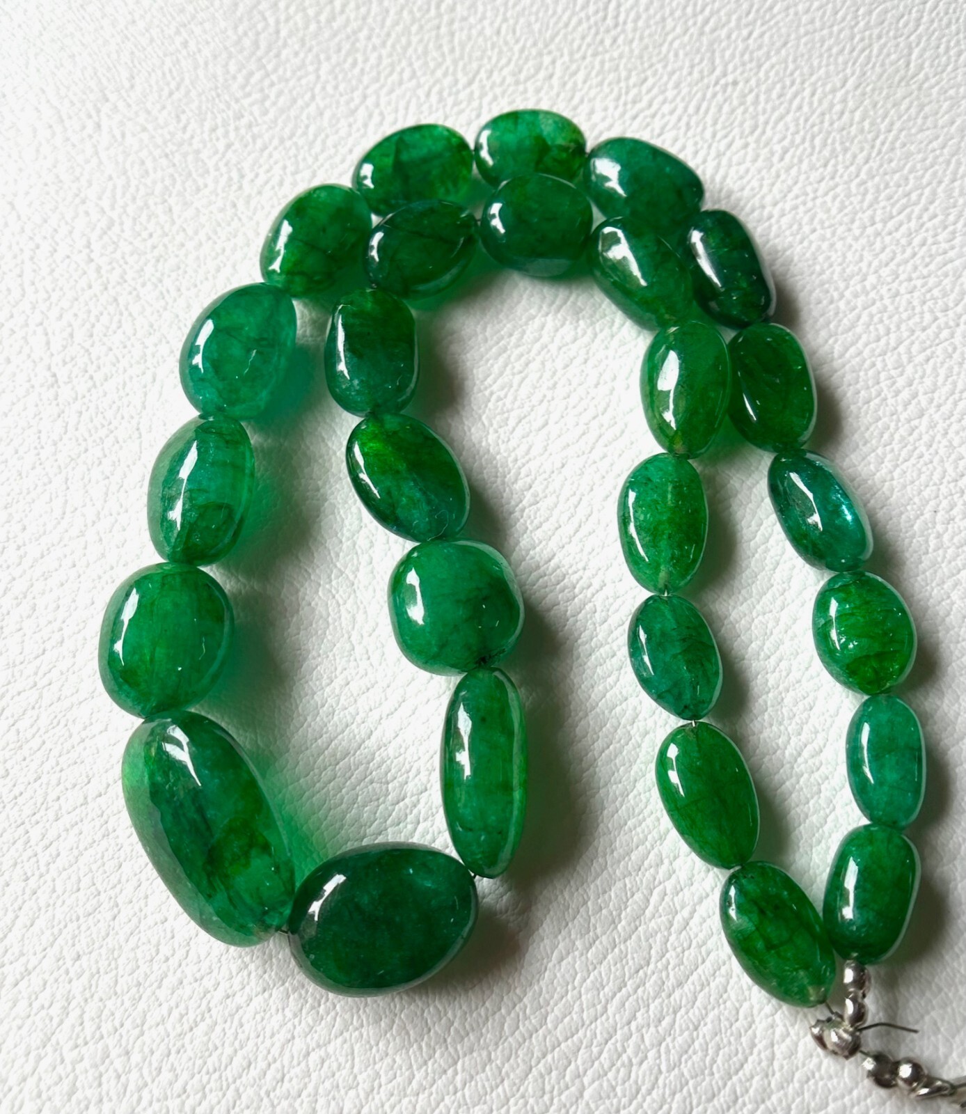 AAA-Natural Emerald Gemstone Tumble Beads Gemstone Necklace