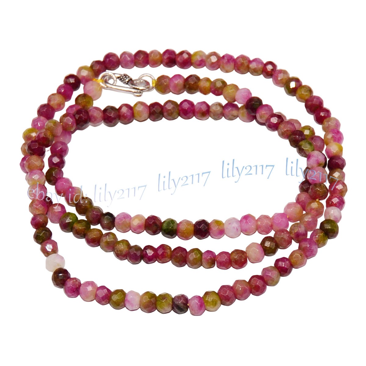 Faceted Natural 4x6mm Multicolor Kunzite Gemstone Rondelle Beads Necklace 14-36″