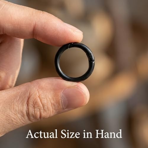 Matte Black Steel Spring O Ring 1.02″ – 100 Pcs Snap Hook for Keys, Bags & Craft