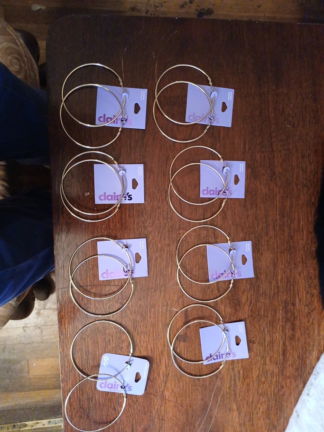Bulk Lot Of (8) Pair Claire’s Classic Gold-Tone Hoop Earrings MSRP $80/lot! NWT