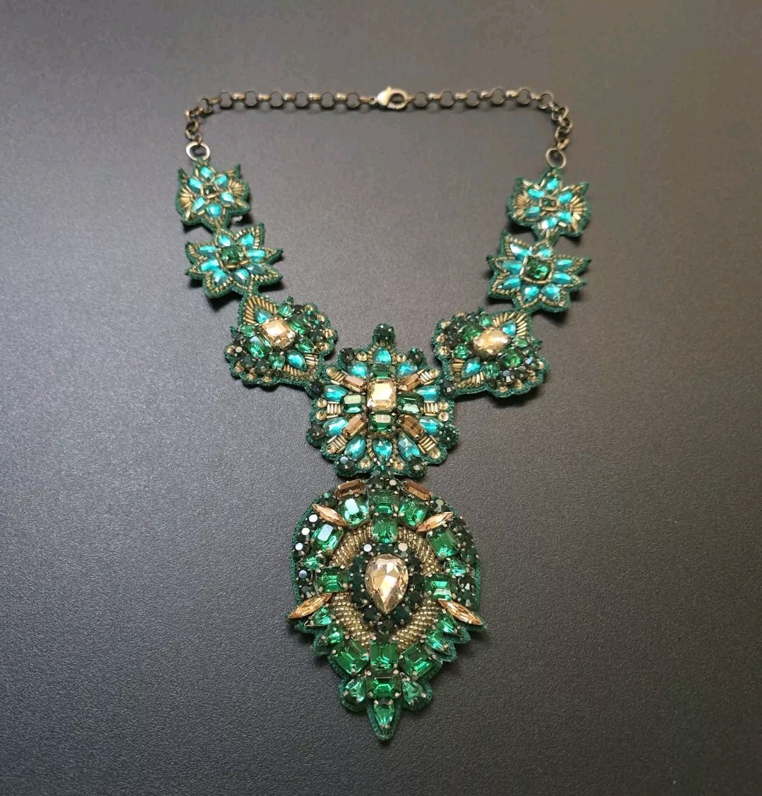 Deepa Gurnani Crystal Drop Pendant Necklace