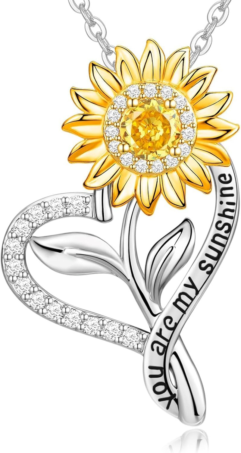 Anniversary for Women Gifts – 18K Gold Plated Sunflower Necklaces for Women Grad