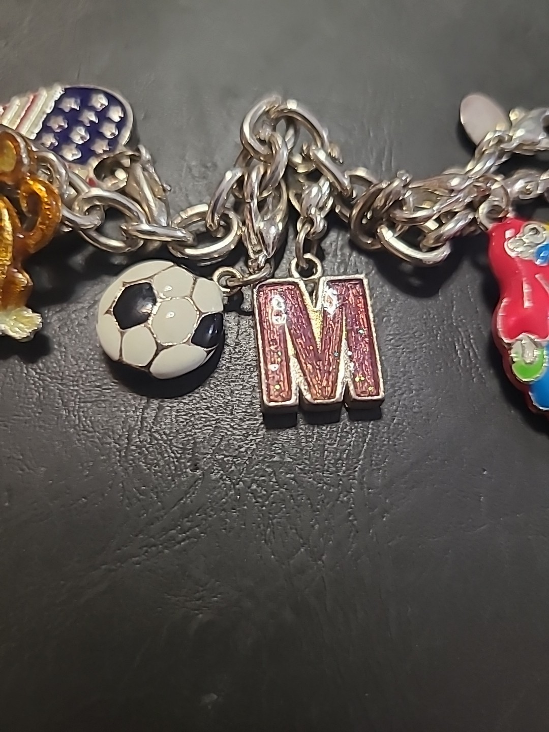 Vintage Fashion Jewelry Charm Bracelet Metal Chain with Retro Dangle Charms