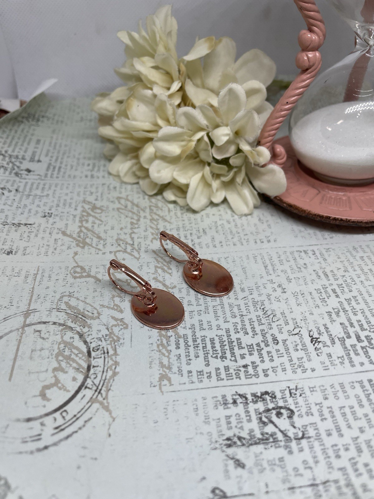 Rose Gold Black Red Butterfly Wire Earrings Wedding Birthday Anniversary Cameo