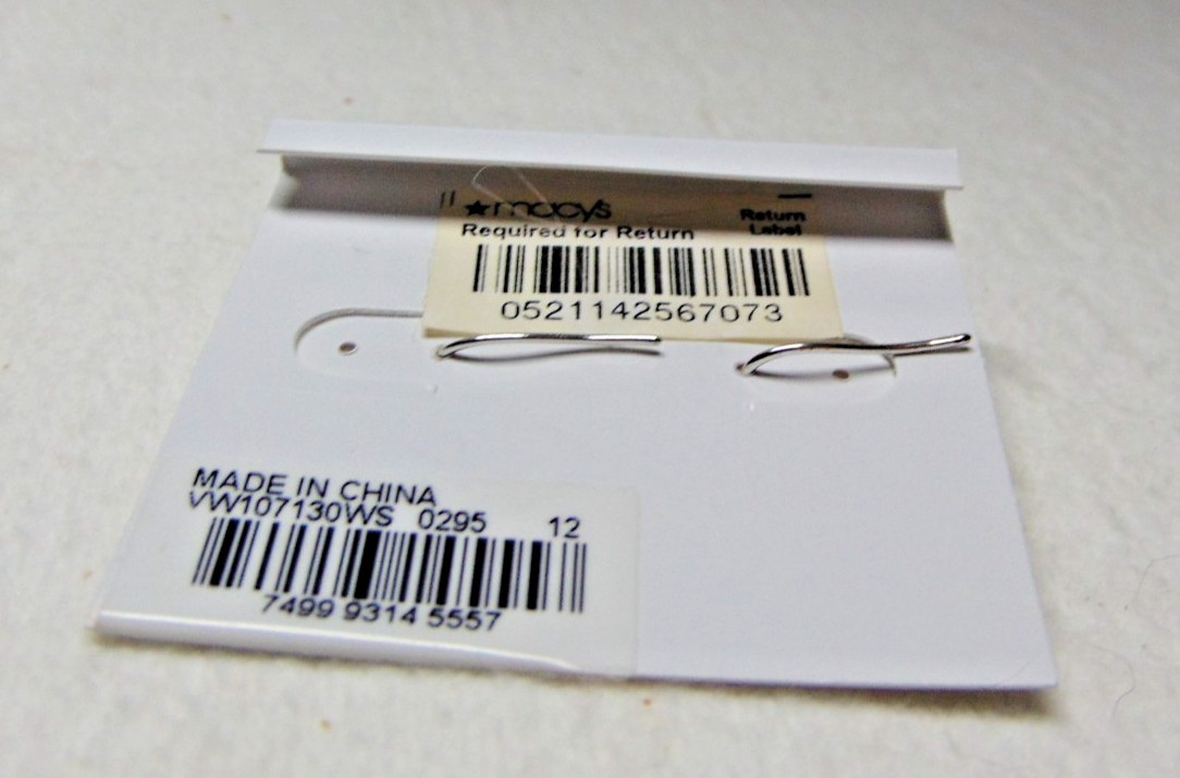 Macy’s Charter Club drop earrings; faux pearl; silver tone; brand new