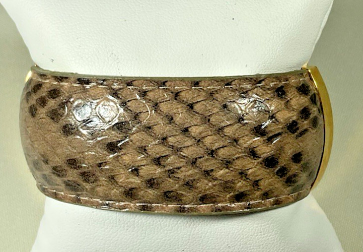 Lot 4 Bracelets Cuff Bangle 1″ Wide Mixed Materials 2 Hinged 2 Slides Classic