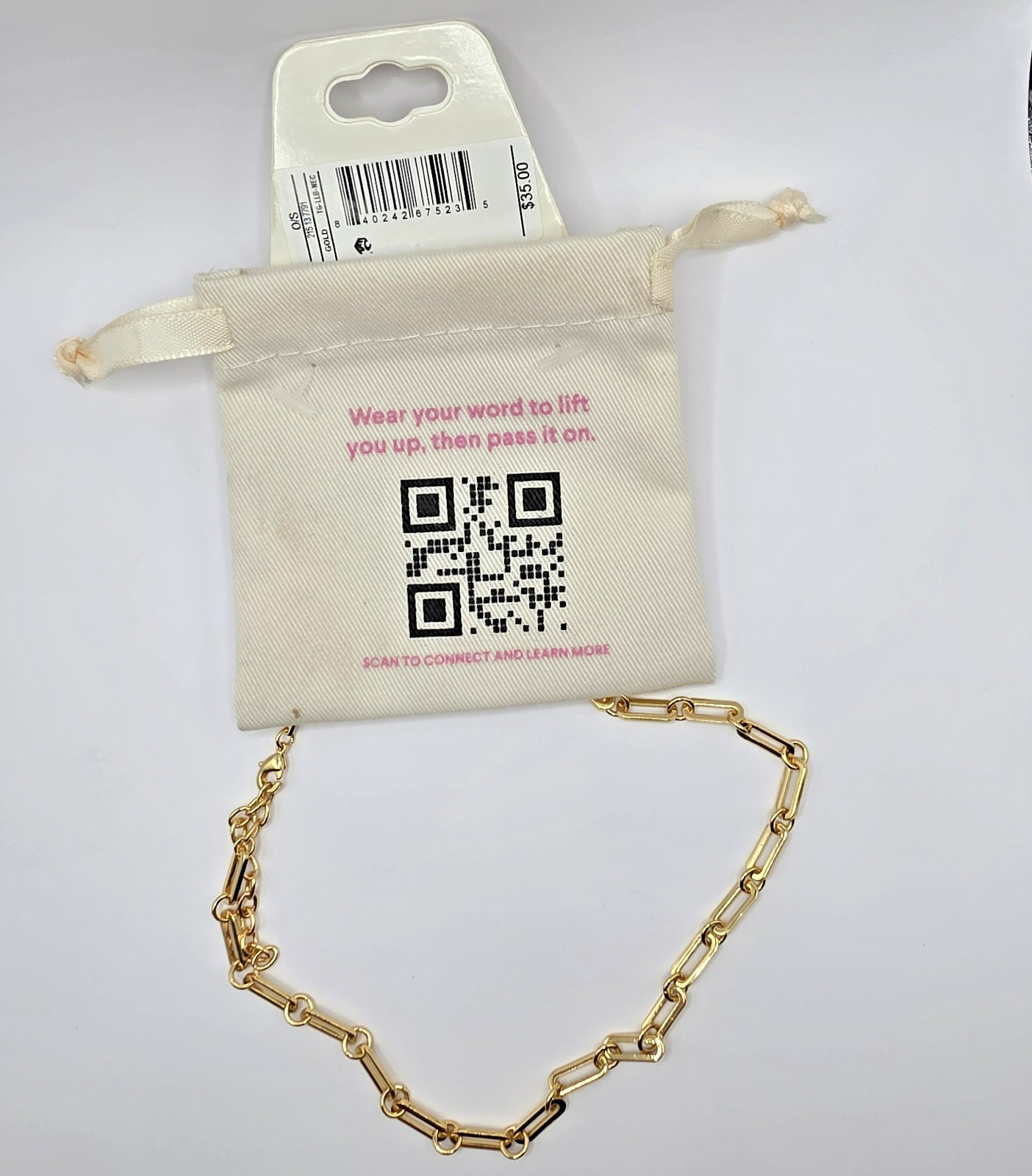 Little Words Project 14 k Gold Plated Link Chain Necklace Lobster Closure Metal