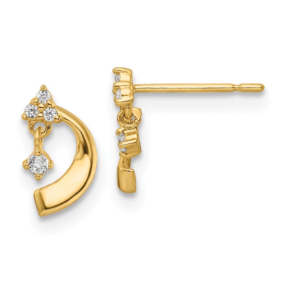 9.3mm 14K Yellow Gold CZ Post Earrings YE2053