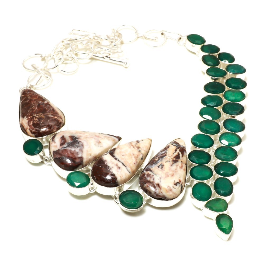 Cappuccino Jasper Onyx Gemstone Handmade Necklace Jewelry Necklace Size 18 Inch