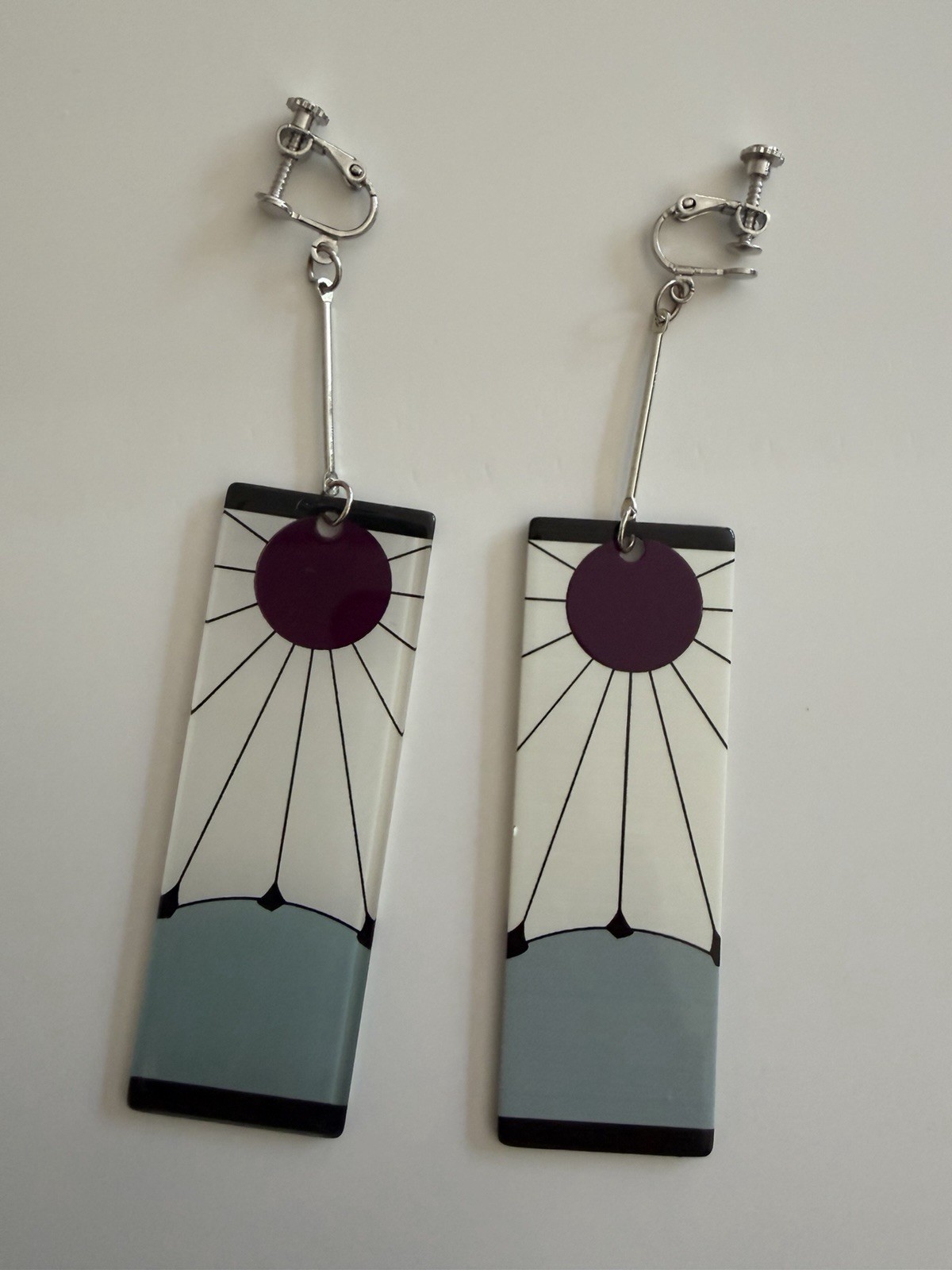Tanjiro Hanafuda Earrings Clip On Demon Slayer Cosplay