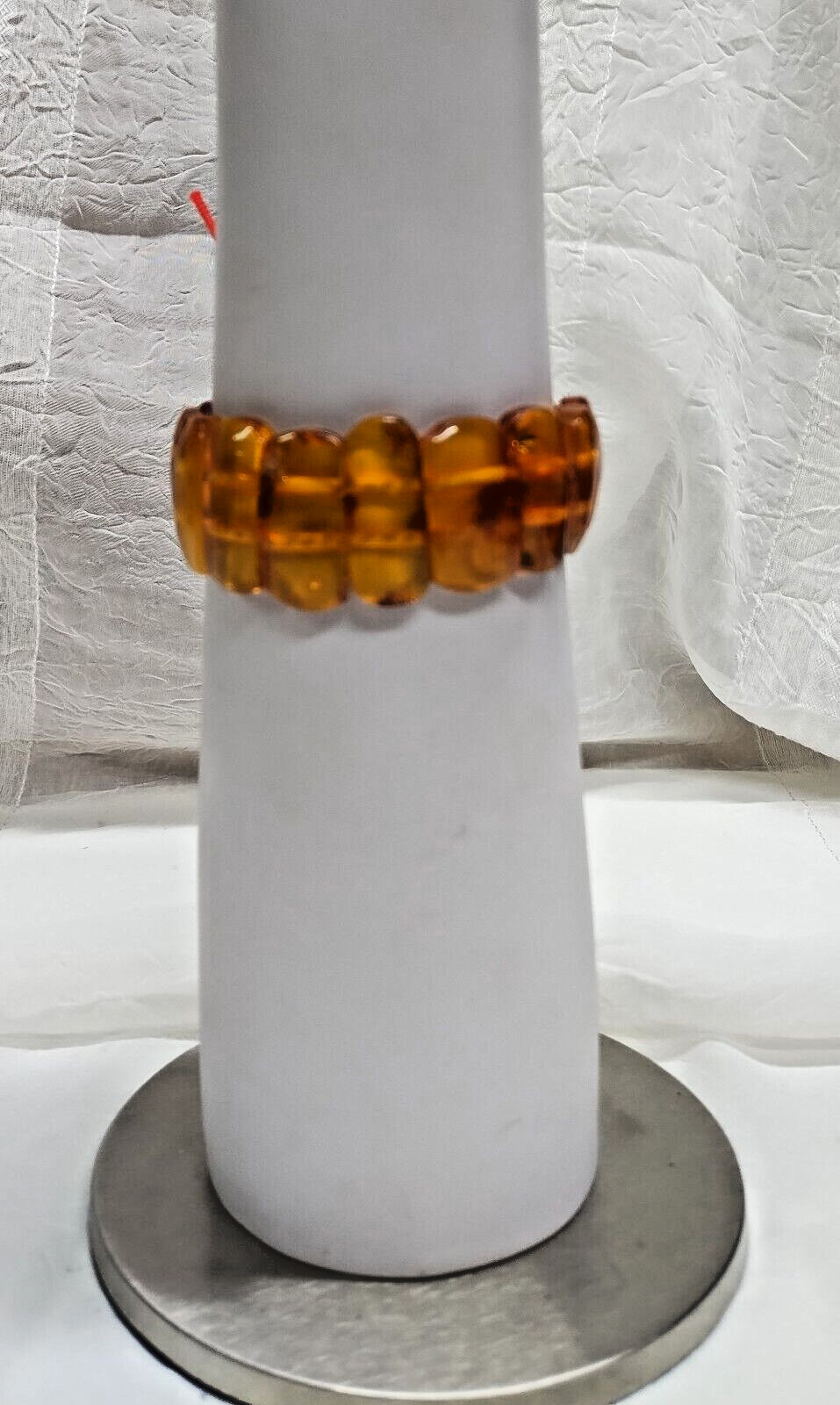 Baltic Amber Stretch Bracelet From Lithuania – Glows Green In UV Light – Vintage