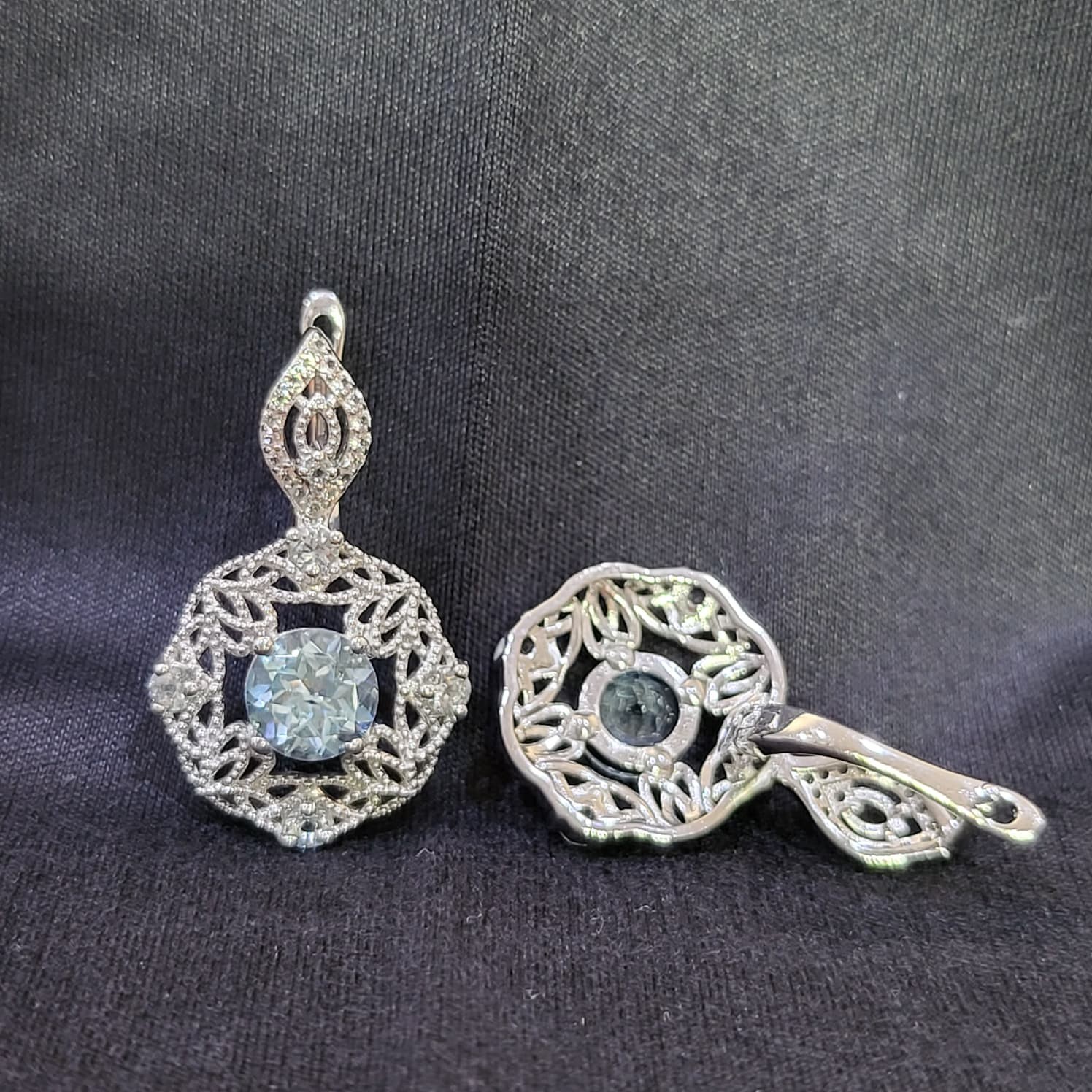 925 Sterling silver Earing Round Sky Blue Topaz 7.00MM Gemstone Jewelry.